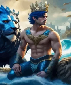 Blue Merman Paint By Numbers