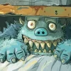 Blue Monster Under Bed Paint By Numbers
