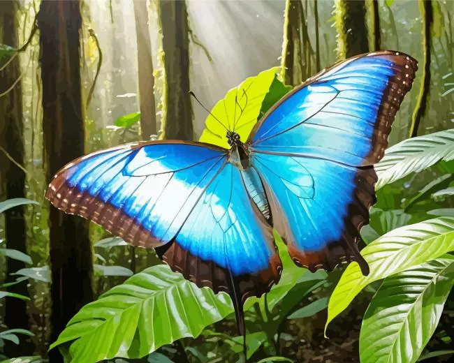 blue morpho butterfly paint by numbers Blue Morpho Butterfly Paint By Numbers