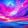 Pink And Purple Sunset Paint By Numbers