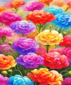 Pink And Yellow Flowers Paint By Numbers