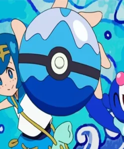 Blue Pokeball Paint By Numbers