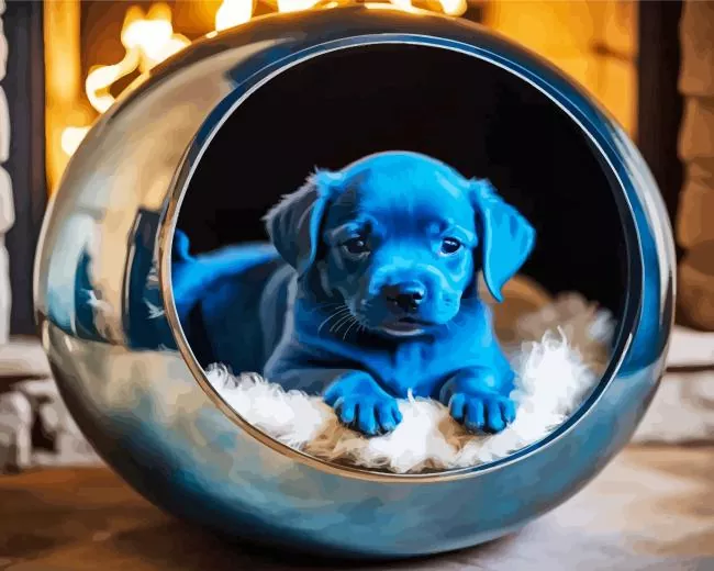 blue puppy paint by numbers Blue Puppy Diamond Painting