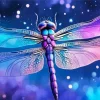 Blue Purple Dragonfly Paint By Numbers