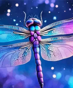 Blue Purple Dragonfly Paint By Numbers