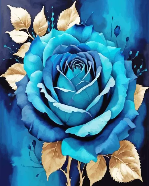 blue rose (2) paint by numbers Blue Rose Paint By Numbers