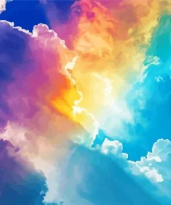 Blue Sky Rainbow Paint By Numbers