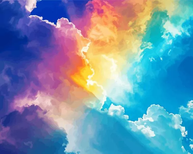 blue sky rainbow paint by numbers Blue Sky Rainbow Paint By Numbers