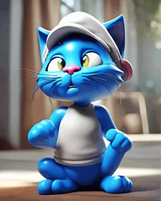 blue smurf cat paint by numbers Blue Smurf Cat Diamond Painting