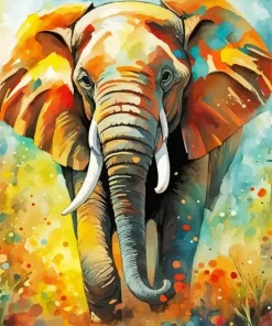 Elephant Water Color Paint By Numbers