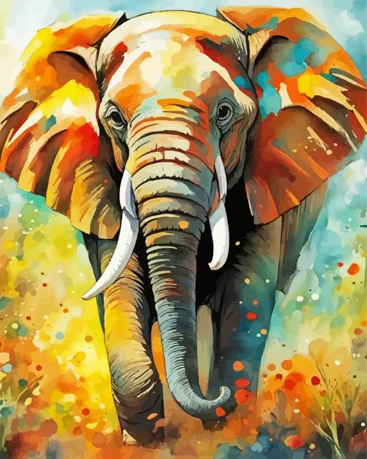 cool elephant water color paint by number Elephant Water Color Paint By Numbers