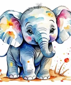 Elephant For Nursery Paint By Numbers