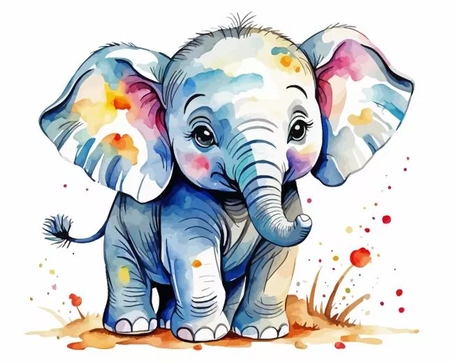 cute elephant for nursery paint by number Elephant For Nursery Paint By Numbers