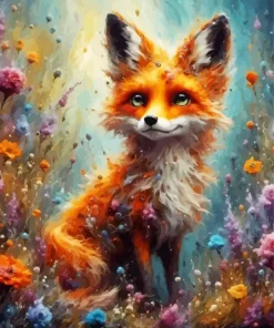 Fox And Flowers Paint By Numbers