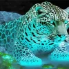 Neon Blue Jaguar Paint By Numbers