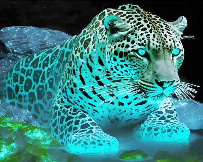 neon blue jaguar paint by number Neon Blue Jaguar Paint By Numbers