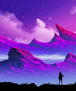 Purple Landscape Paint By Numbers