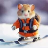 Rat Skiing In Snow Paint By Numbers
