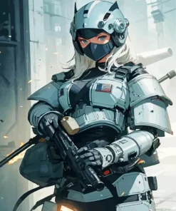 Cool Robocop Girl Paint By Numbers