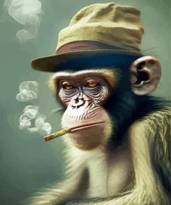 Smoking Monkey Paint By Numbers