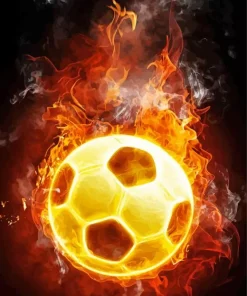 Soccer Ball On Fire Paint By Numbers