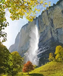 Staubbach Waterfall Paint By Numbers