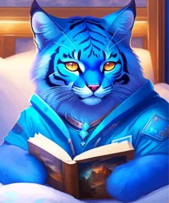 Anime Blue Tiger Paint By Numbers