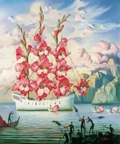 Boat Flowers Paint By Numbers