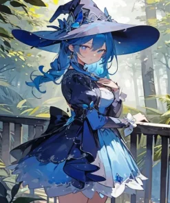 Anime Blue Witch Paint By Numbers