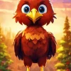 Bird With Big Eyes Paint By Numbers