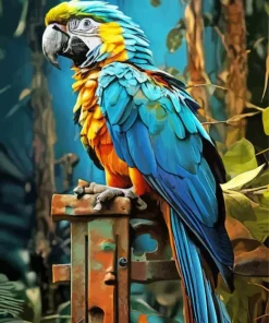 Gold Macaw Bird Paint By Numbers