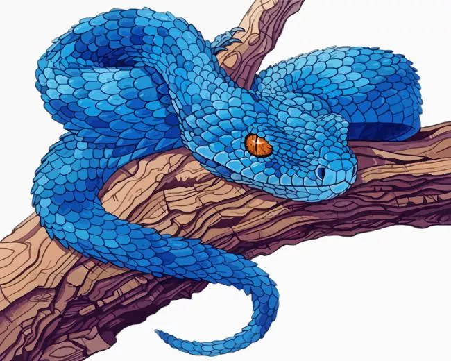 blue spiny bush viper paint by numbers Spiny Bush Viper Paint By Numbers