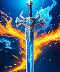 Blue Sword Paint By Numbers