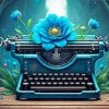 Typewriter And Flower Paint By Numbers