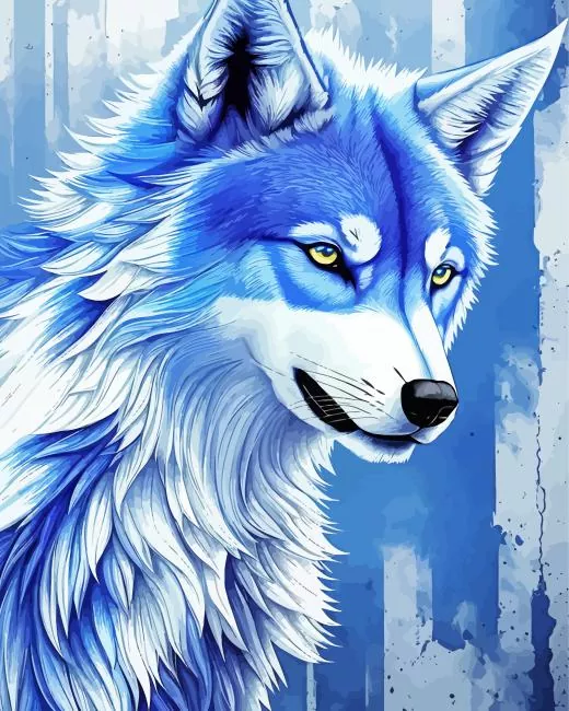 blue wolf art paint by numbers Blue Wolf Art Paint By Numbers