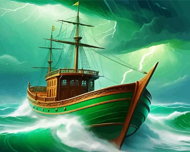 boat in storm paint by number Boat In Storm Paint By Numbers