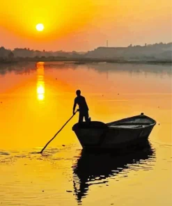 Boat Silhouette Paint By Numbers