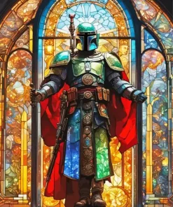 Boba Fett Glass Paint By Numbers