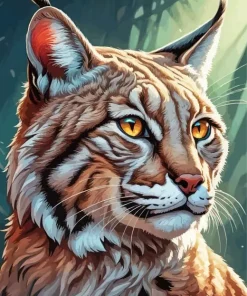 Bobcat Face Paint By Numbers
