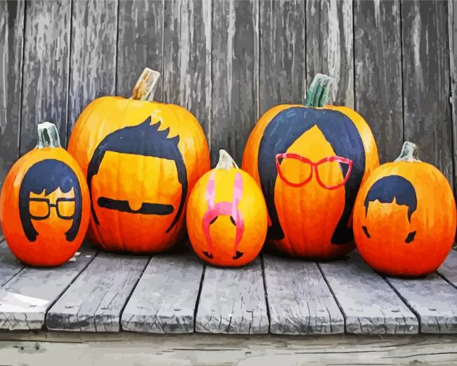 bobs burgers pumpkin paint by number Bobs Burgers Pumpkin Paint By Numbers