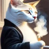 Cat Smoking Cigarette Paint By Numbers