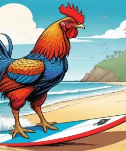 Chicken Surfing Paint By Numbers
