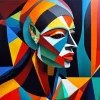 Colorful Cubism Lady Paint By Numbers