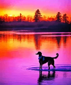 Dog At Sunset Paint By Numbers