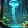 Forest Blue Jellyfish Paint By Numbers