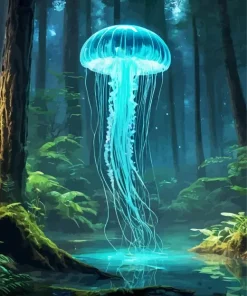 Forest Blue Jellyfish Paint By Numbers