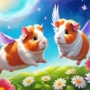 Guinea Pigs Flower Paint By Numbers