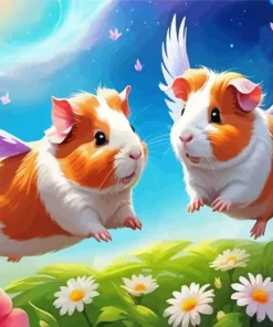 Guinea Pigs Flower Paint By Numbers