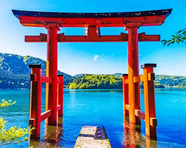 hakone shinto shrine paint by number Hakone Shinto Shrine Paint By Numbers