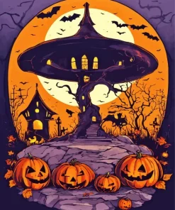 Halloween Tree Paint By Numbers